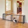 Richell Large Freestanding Metal Mesh Pet Gate in Black