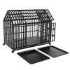 52" Heavy Duty Dog Crate Large Dog cage Strong Metal Dog Kennels and Crates for Large Dogs with 4 Lockable Wheels