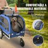 VEVOR Dog Bike Trailer, Supports up to 100 lbs, 2-in-1 Pet Stroller Cart Bicycle Carrier, Easy Folding Cart Frame with Quick Release Wheels