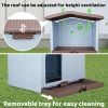 34 inch Large Plastic Dog House with Liftable Roof, Indoor Outdoor Doghouse Puppy Shelter with Detachable Base and Adjustable Bar Window