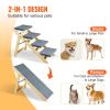 VEVOR Wood Pet Stairs/Pet Steps, 2-in-1 Foldable Wooden Dog Stair for Beds, Sofa and Cars, Dog Stairs & Ramp with 4 Steps for Small Medium Large Pet