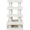 24 Inch 4-Step Pet Stairs Carpeted Ladder Ramp Scratching Post Cat Tree Climber