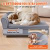 VEVOR Pet Sofa, Dog Couch for Large-Sized Dogs and Cats, Soft Velvety Dog Sofa Bed, 110 lbs Loading Cat Sofa, Grey