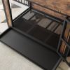 Dog Crate Furniture, Wooden Dog Crate Table, 38.9" Dog Kennel with 2 Sliding Doors and Thick Iron Door Frame