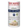 Pet Eye Wipes for Dogs Cats Puppies & Kittens 100 Count Natural and Aromatherapy Medicated Removes Dirt Crust and Discharge Prevents Tear Stain Infect