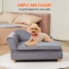 VEVOR Pet Sofa, Dog Couch for Medium-Sized Dogs and Cats, Soft Velvety Dog Sofa Bed, 81 lbs Loading Cat Sofa, Grey