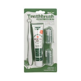 Oral Hygiene Kit For Cats And Dogs 3 Piece Set With Dual Ended Toothbrush, Finger Brush (Type: Vanilla Flavor)