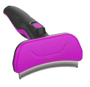 'Fur-Guard' Easy Self-Cleaning Grooming Deshedder Pet Comb (Color: Pink)