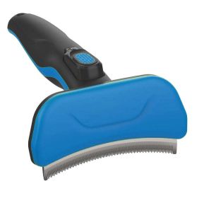 'Fur-Guard' Easy Self-Cleaning Grooming Deshedder Pet Comb (Color: Blue)