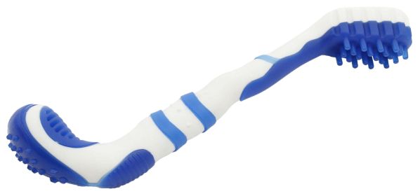 Pet Life 'Dental-Brush' TPR Durable Tooth Brush and Dog Toy (Color: Blue)