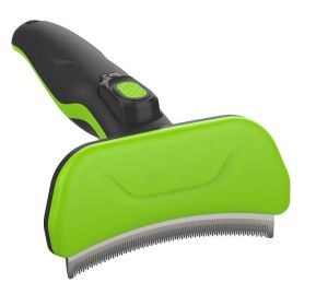 'Fur-Guard' Easy Self-Cleaning Grooming Deshedder Pet Comb (Color: Green)