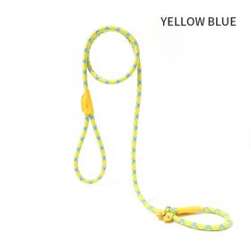 Dog Rope Pet Pulling Rope Puppy Strap Traction Rope Heavy Duty Belt Large Dog Leash Dog Collar Strap Dog Training Pet Harness Hands-Free Leash For Sma (Color: Yellow Blue, size: 1.8x0.8)